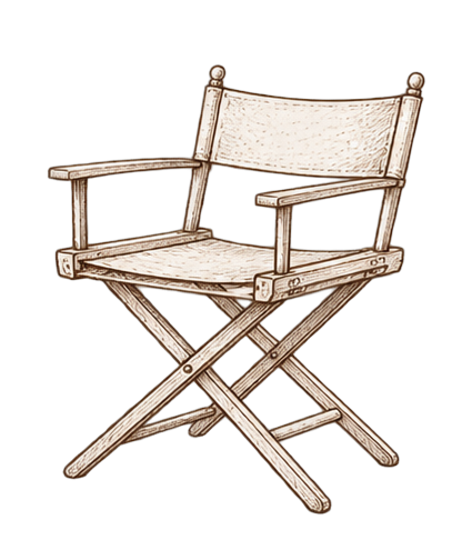 Hand-drawn director chair